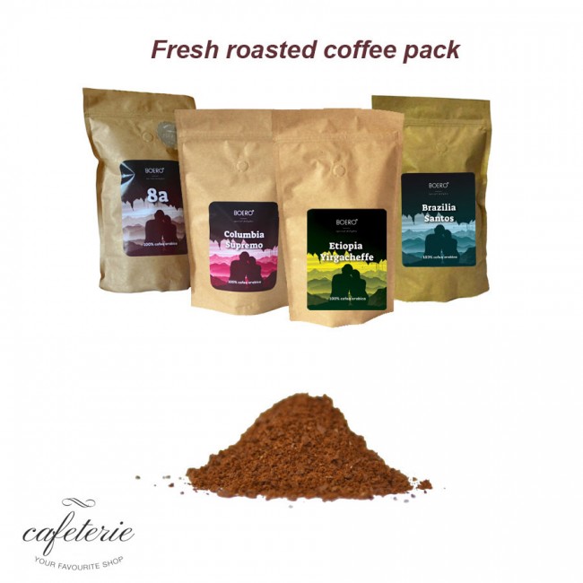 Pachet promo, patru pachete cafea macinata, proaspat prajita, Boero Pachet promo, patru pachete cafea macinata, proaspat prajita, Boero