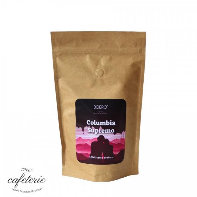 Columbia supremo, cafea boabe proaspat prajita Boero, 250 gr