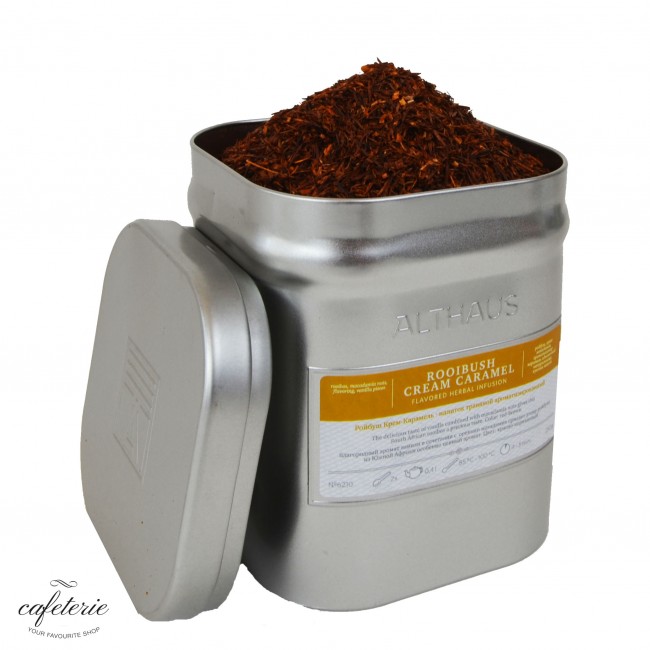 Loose tea, Rooibush Cream Caramel, ceai vrac Althaus, 250 grame Loose tea, Rooibush Cream Caramel, ceai vrac Althaus, 250 grame