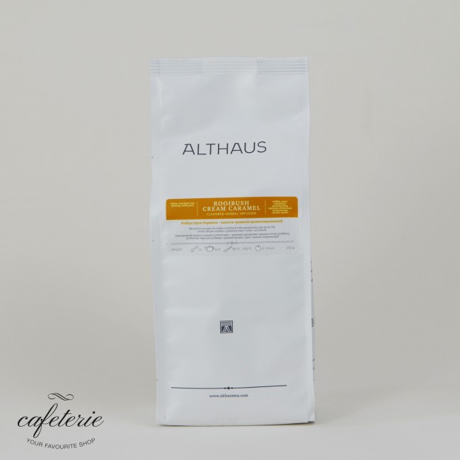 Loose tea, Rooibush Cream Caramel, ceai vrac Althaus, 250 grame Loose tea, Rooibush Cream Caramel, ceai vrac Althaus, 250 grame