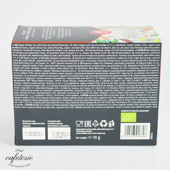 Vanilla Cinnamon Dream, ceai organic Julius Meinl, big bag Vanilla Cinnamon Dream, ceai organic Julius Meinl, big bag