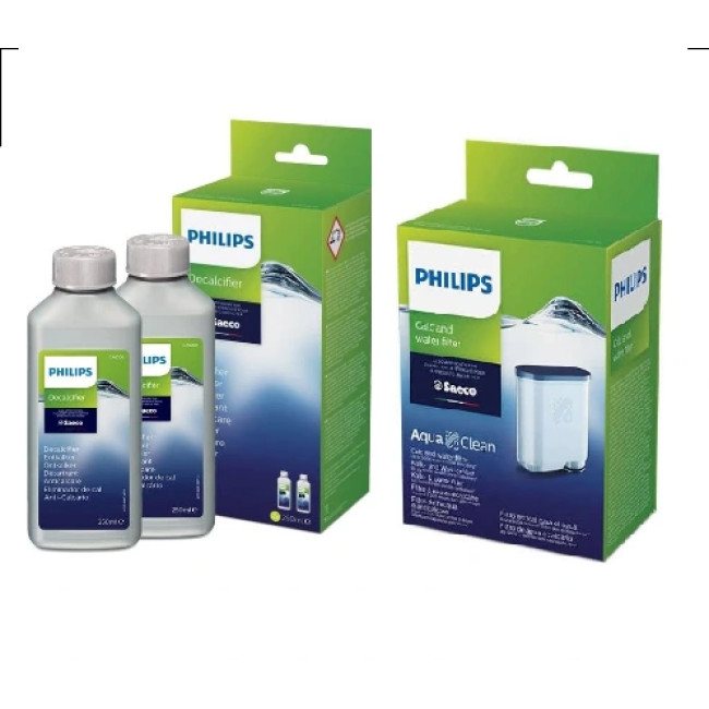 Set Decalcifiant Philips 2 x 250 ml + Filtru Apa Philips Aqua Clean Set Decalcifiant Philips 2 x 250 ml + Filtru Apa Philips Aqua Clean