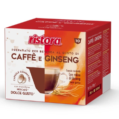 Cafea cu Ginseng Ristora 10 capsule compatibile Nescafe Dolce Gusto
