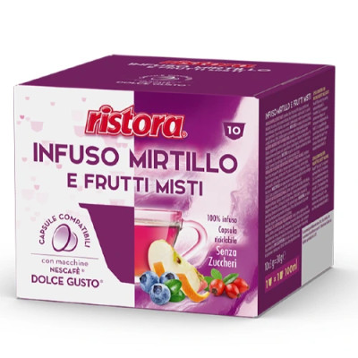 Ceai Fructe de Padure Ristora 10 capsule compatibile Nescafe Dolce Gusto