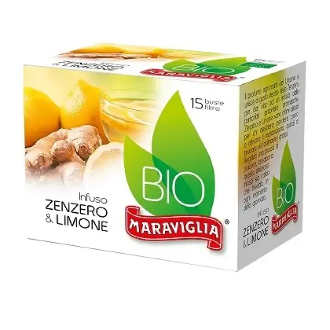 Ceai Bio Ghimbir si Lamaie Maraviglia (15 plicuri)