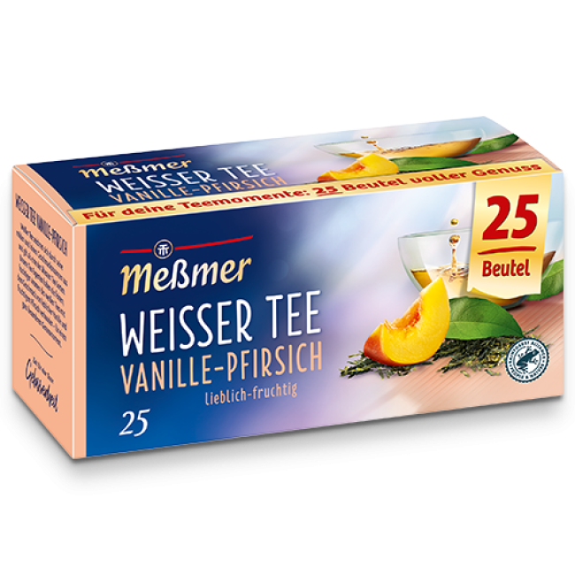 Ceai Alb cu Vanilie si Piersici Messmer Classic 25 plicuri