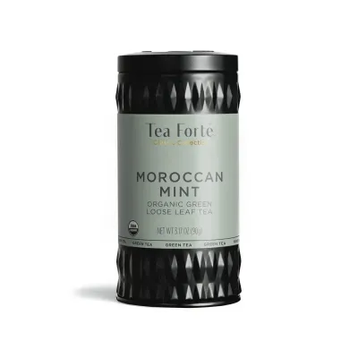 Ceai verde cu menta, Moroccan Mint, ECO - Tea Forte - Cutie metalica cu ceai