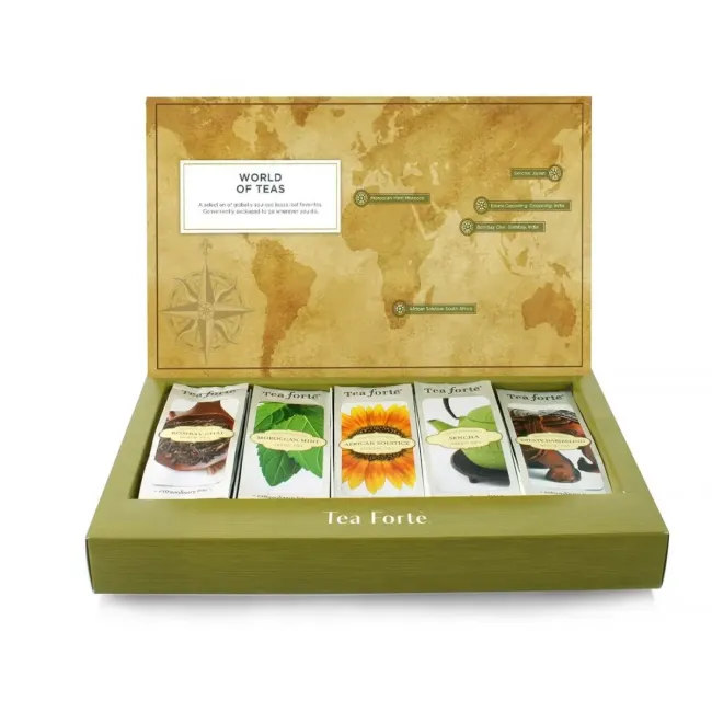 Ceai infuzie Single Steeps World of Teas - Tea Forte - Cutie cu 15 infuzii de ceai