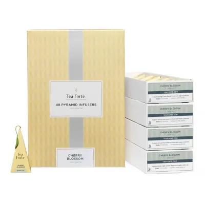 Ceai Cherry Blossom Hanami ECO - Tea Forte - cutie cu 40 de piramide de ceai