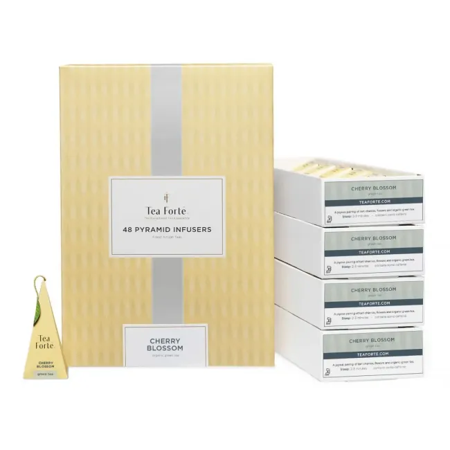 Ceai Cherry Blossom Hanami ECO - Tea Forte - cutie cu 40 de piramide de ceai