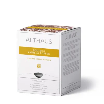 Ceai Althaus Rooibos Pyra Pack Vanilla Toffee 15 piramide