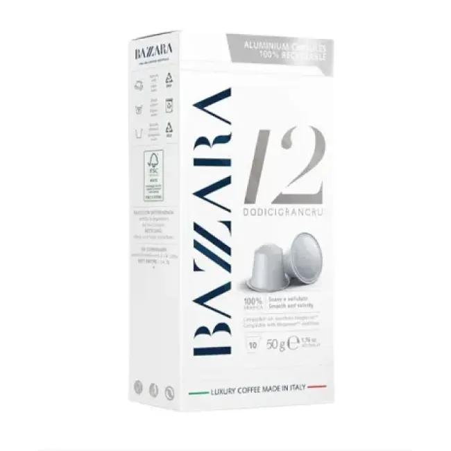 Cafea Bazzara Dodicigrancru (10 capsule aluminiu) - compatibile Nespresso